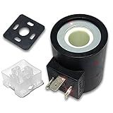 Bobina De Válvula Solenoide Conector DIN De 3 Pinos Para Substituição De Haste De Válvula Hydra Force 6356012 10 12 16 38 58 Série DC 12V 5 20 3 Cm Cavidade