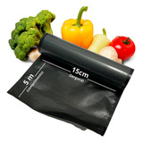 Bobina Ranhura 15cm Refil Rolo Black Gofrado Saco Estriado