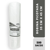 Bobina Saco Plastico Picotada 35x45 Rolo C 500 Sacos