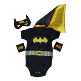 Body Batman Bebê Capa Máscara Bracelete