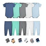 Body Bebê Calça Mijão E Meias Kit 16 Peças Manga Curta Masculino G