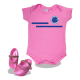 Body Bebe Cruzeiro Rosa Sapatinho Boneca Personalizado Luxo