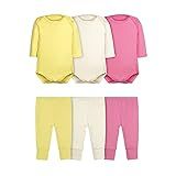 Body Bebê E Calça Mijão Kit 6 Peças Manga Longa Feminino RN 