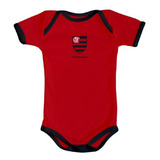 Body Bebê Flamengo Vermelho Manga Curta Torcida Baby