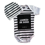 Body Bebe Frases Ladrão De Sono Touca Temático