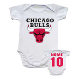 Body Bebê Infantil Chicago Bulls Basquete Nba Divertido