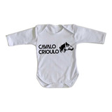 Body Bebê Luxo Cavalo Crioulo Rodeio Gaucho Raça Montaria