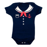 Body Bebê Marinheiro Azul Menino Temático