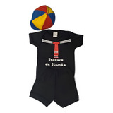 Body Bebê Mêsversario Kit Body Short Boina Kiko Quico