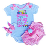 Body Bebê Minha Primeira Páscoa Mesversário