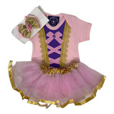 Body Bebê Princesa Aurora Laço Tule Mesversario