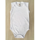 Body Bebê Regata Suedine kit C 3 Liso Branco Tam 1 E 2