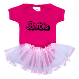 Body Bebê Temático E Saia Tutu Tule Mesversário Menina