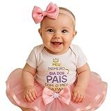 Body Bebê Temático Mesversário Dia Dos Pais - Laço - Tule Luxo -BODY LAÇO TULE LUXO- P-