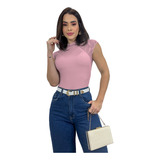 Body Blusa Blusinha Renda Manga Curta Fechado Rendado Bojo