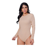 Body Blusa Gola Careca Feminino Manga Longa