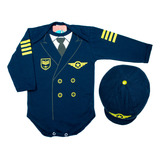 Body Boina Comandante 0 A 12 Meses Manga Comprida
