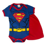 Body Capa Temáticos Mesversario Bebe Infantil Superman