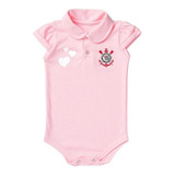 Body Corinthians Bebe Polo Rosa Torcida Baby Oficial