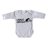 Body Criança Roupa Bebê Cavalo Crioulo Raça Rodeio Gaucho