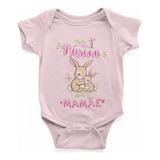 Body De Bebê 100 Algodão Minha Primeira Páscoa Com A Mamãe