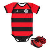 Body De Bebê Com Proteção Uv E Chuteira Do Flamengo