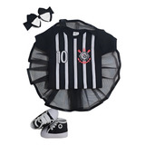 Body De Bebê laço tule tênis Temático Times Roupa Menina