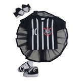 Body De Bebê laço tule tênis Temático Times Roupa Menina
