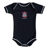 Body De Bebê Preto Time Do Corinthians Oficial Torcida Baby
