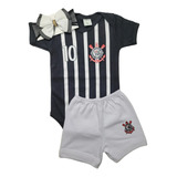 Body De Bebê short laço Times Temático Roupa Bebe Menina