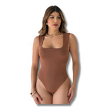 Body Decote Reto Quadrado Blusinha Alça Larga Em Poliamida