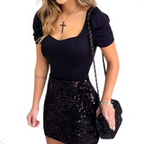 Body Feminino Blusinha Princesa Manga Curta Bufante Decote