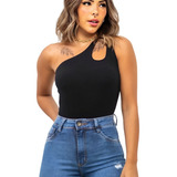 Body Feminino Bori Nula Manga Canelado Encorpado Q Modela