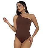 Body Feminino Mula Suplex Um Ombro Moda Blogueira Verão MARROM TAM UNICO 36 A 42 