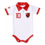 Body Flamengo Bebê Infantil Branco Polo Torcida Baby Oficial
