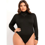 Body Gola Alta Manga Longa Plus Size Exclusivo Lançamento