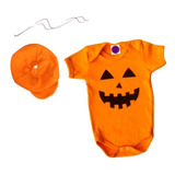 Body Halloween Bebê Mesversário Kit Roupa Bebê Boina Oferta