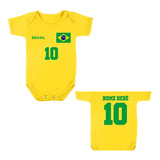 Body Infantil Bebê Brasil Uniforme Copa