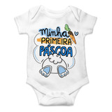 Body Infantil Personalizado Minha Primeira Páscoa Menino