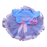 Body Jardim Encantado Borboletas Tutu Rosa Faixa Bebe