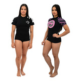 Body Jiu Jitsu   Kit Com 2 Unidades Rosas E Carpa