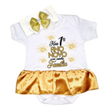 Body Laço Bebê Fantasia Temático Mesversario Roupa De Bebe
