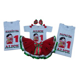 Body Magali Baby Com Saia De Tutu Com Camisetas Pais