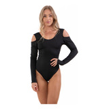 Body Manga Longa Ombro Costa Tapada Feminino Akira Fitness