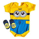 Body Minions Para Bebê Algodão Meia 3d Temática