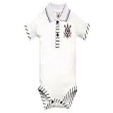 Body Polo Corinthians Rêve D Or Sport Bebê Menino Branco Preto G