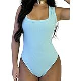 Body Regata Quadrada Feminino Azul Bebe P