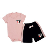Body Rosa Bebê Mijao Temático Ou Short