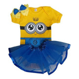 Body Temático Saia Mesversario Bebe Minions