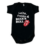 Body Temáticos Mesversario Bebe Leite Fralda E Rock